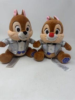 Disney Chip 'n' Dale 100th Anniversary Plush Set - Brown with Silver Jackets